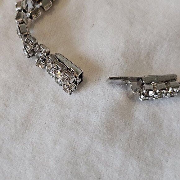 Vintage Kramer New York Choker Necklace Bracelet Set Clear‎ Rhinestones Sparkle - Picture 11 of 15